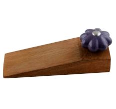2 Pieces Dark Purple Crackle Ceramic Wooden Door Stopper